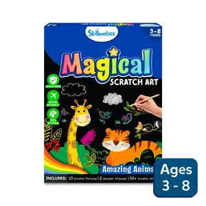 Skillmatics Magical Scratch Art Book - Craft Kits & Supplies, DIY Activity & Stickers for Toddlers, Girls & Boys Ages 3 to 8