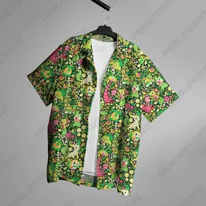 Bulbasaur Hawaiian Button-Up Shirt Bulbasaur Summer Hawaiian Shirt Bulbasaur Shirt Gift