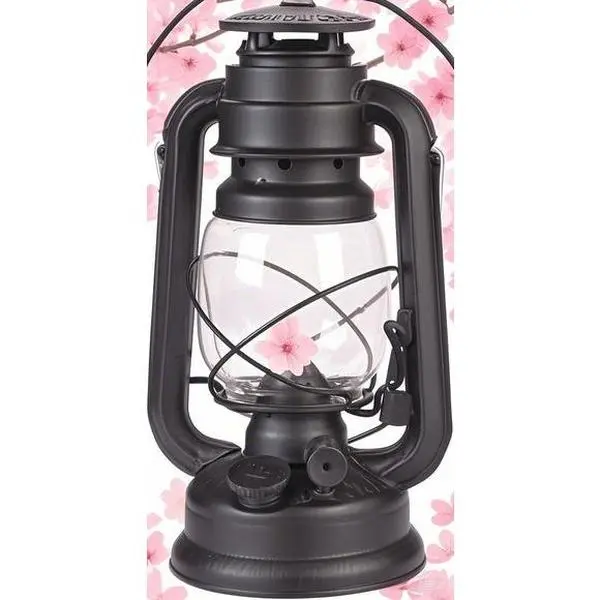 Black Hurricane Oil Lamp for Indoor Use, Emergency Lighting Solution, Reusable Paraffin Lantern with Adjustable Wick, Rustic Farmhouse Decor, Durable Metal Construction for Long-Lasting Use