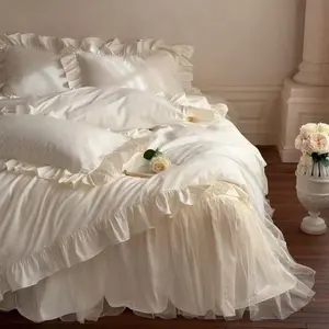 Lacey Lace Ruffle Washed Cotton Bedding Bundle