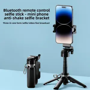 M1 Mini Selfie Stick Desktop Live Streaming Stand, Extendable, Compact, Portable, Bluetooth Remote Control, Anti-Shake Phone Support