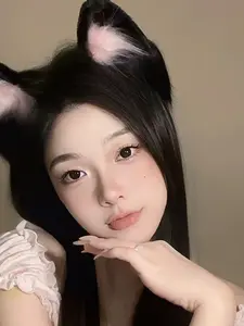 Cat Ear Headband, Anti-Slip Cosplay Hair Accessory, Cute Lolita Kc Headband, Floral Pattern, Fall & Winter Wear