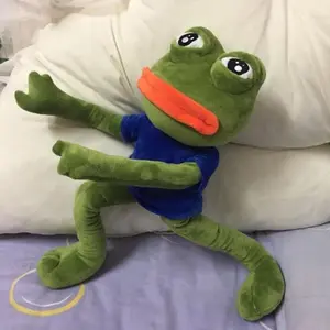 45cm Sad Frog Plush Toy Soft Stuffed Pillow Expression Pepe The Sad Frog Animal Plush Doll Birthday Boys Girls Birthday Gift
