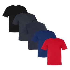 Bayside Unisex Midweight T-Shirts for Women & Men, Multi Pack USA-Made Cotton Crew Neck Bulk Undershirts - 10 Different Colors Tees