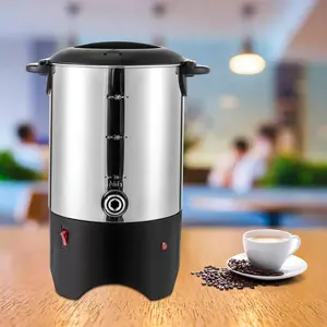 Coffee Urn,30 Cups Electric Coffee Maker, 304 Stainless Steel Hot Beverage Dispenser 1000W,with Removable Filter