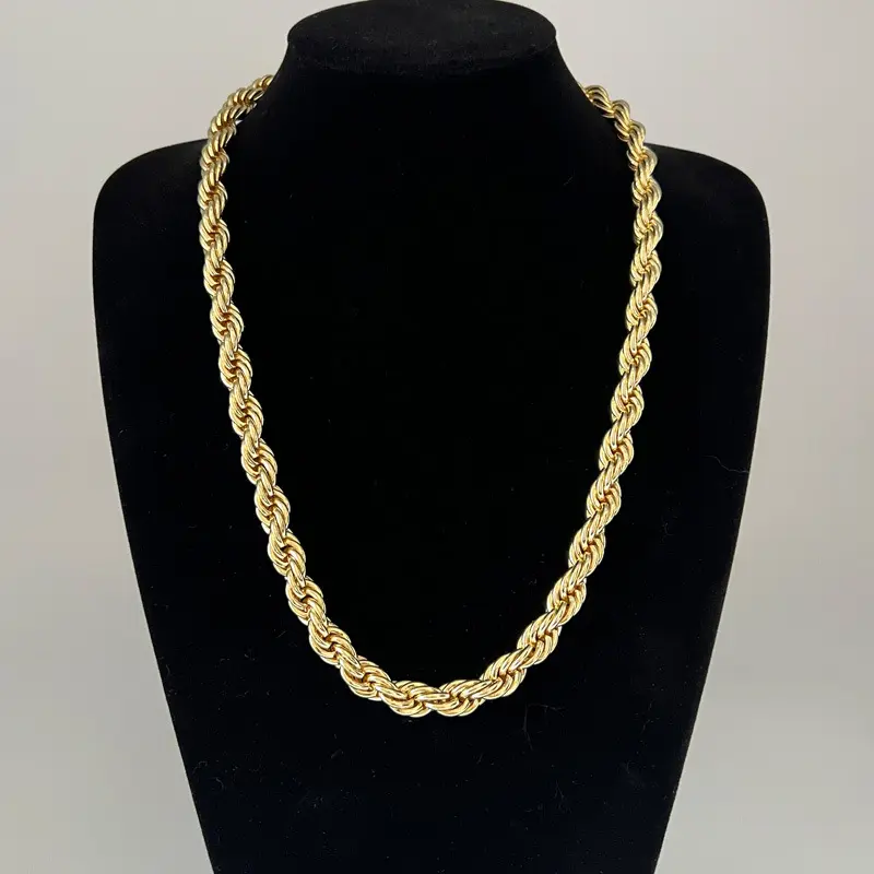 Unisex Metal Alloy Lobster Clasp Rope Necklace - 24in Chain, 8mm Wide, Meticulous Craftsmanship, Chain & Link Design, Casual Daily & Party Wear, Trendy Hip-Hop Street Style (Convertible to Choker)