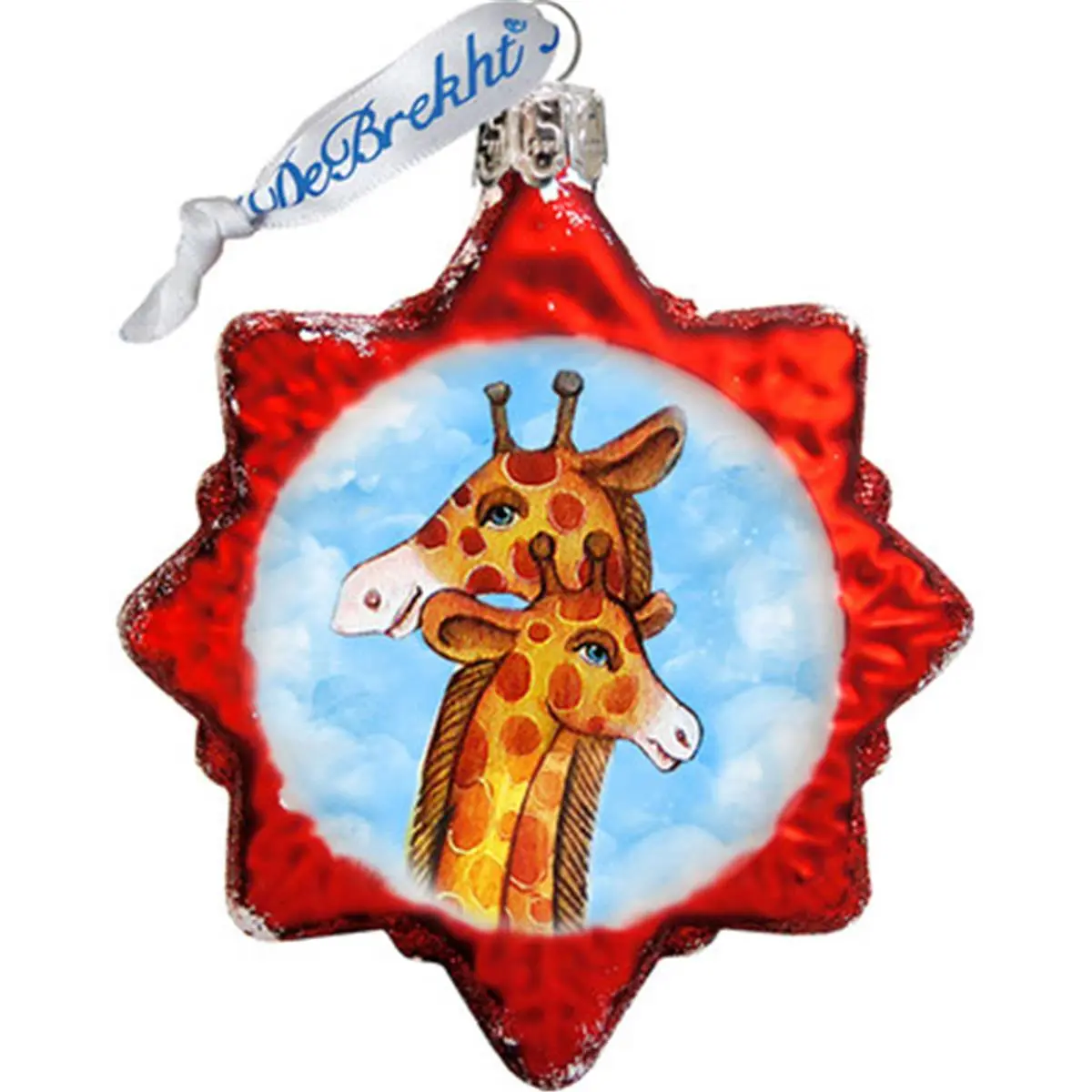 GDeBrekht 771016 Classic Paint-Finished Golden Giraffe Glass Ornament, Transparent Satin, Holiday Christmas Tree Festive Home Decoration