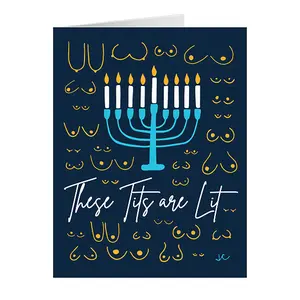These Tits Are Lit Hanukkah Greeting Card