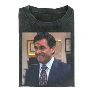 Comfort Colors Michael Scott Cringe Face T-Shirt – The Office Meme Graphic Tee, Steve Carell Funny Sitcom Shirt, Vintage Retro Top, Gift for Men and Women