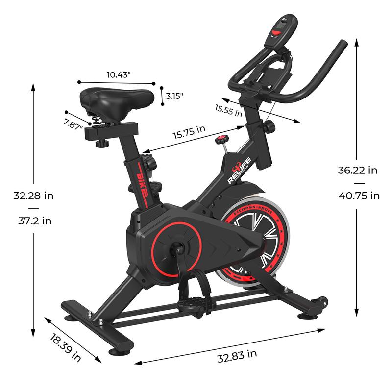 RELIFE REBUILD YOUR LIFE Mini Exercise Bike Compact Stationary Bike Silent Indoor Cycling for Small Space w/Adjustable Seat, Smooth Pedal & Belt Drive