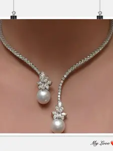 Trendy Fashion Open Diamond Pearl Necklace for Women, High-End European Luxury Zirconia Choker, Versatile Jewelry Accessory