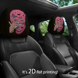 Funny Car Headrest Covers 2 Pack, Halloween & Christmas Decor, Universal Fit for Most Cars Suvs, Elastic Seat Protector, Car Seat Protectors, Automotive Seat Covers