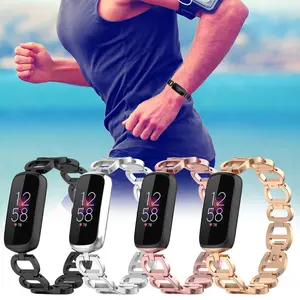 Doemoil for Fitbit Luxe Bands for Women Men, Feminine Stainless Steel Jewelry Metal Bands Replacement Band Bracelet Straps Wristbands Fit for Fitbit Luxe Special Edition Fitness and Wellness Tracker