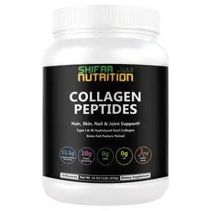 SHIFAA NUTRITION Halal Collagen Peptides Protein Powder 1 lb – Unflavored - Natural Supplement