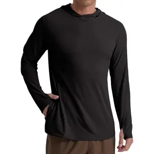 Men's UPF 50+ Fishing Shirts Long Sleeve Lightweight Sun Protection Hoodie Shirt UV Hiking Rash Guard Shirts comfortable sport vest