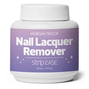 Morgan Taylor Strip Ease Nail Lacquer Remover Jar 60mL Gentle Lacquer Remover with Bio Organic Complex Acetone Resistant No White Residue