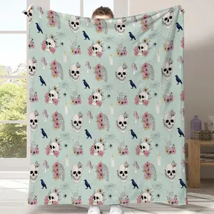 Skulls and Flowers oversized Blanket