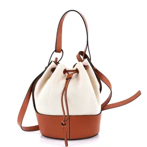Pre-owned Loewe material Bucket Bags Balloon Bucket Bag Canvas and Leather Medium by Rebag