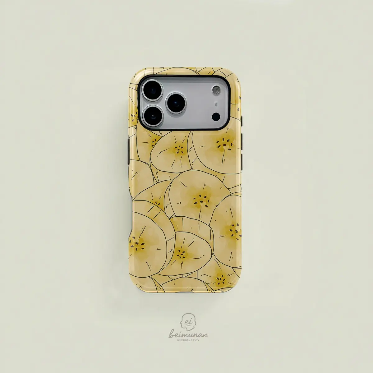 Cartoon Banana Pattern Phone Case, Shockproof Dual-Function Protective Cover, Compatible with iPhone X 11 12 13 14 15 16 17 Pro Max Galaxy S25 24 23 Ultra