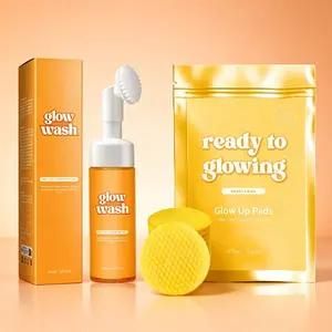 150ml Turmeric Cleanser + 30 Kojic Acid Pads Set Exfoliate Fade Dark Spots Hydrating