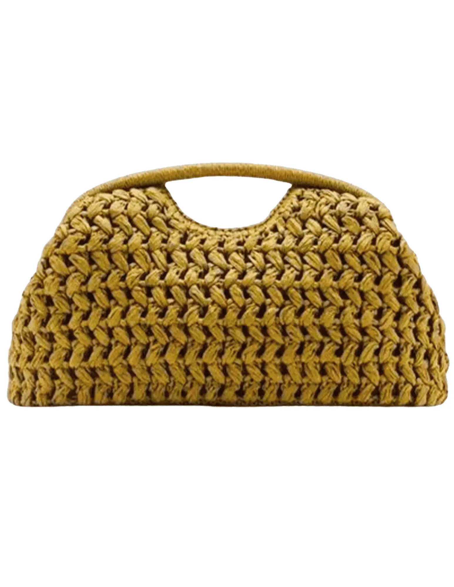 St. Barths La Robe Allison Straw Pouch Clutch in Mustard