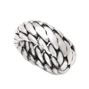 NOVICA Artisan Handmade Men's .925 Sterling Silver Ring Band Indonesia 'Sanca Kembang Python'