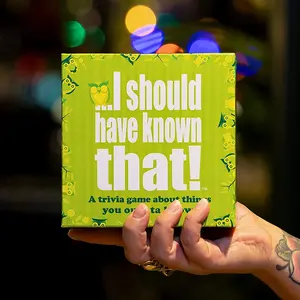 I should have known that! Trivia Game Green board game 110 cards with more than 400 questions about things that you should know Card Games