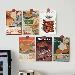 10 Retro Food Poster Wall Stickers, Photo Props, Background Postcards, Perfect for Home Decor, Unique Gift Options, and Wall Decorations.