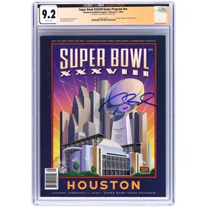 Tom Brady New England Patriots Autographed February 1, 2004 Super Bowl XXXVIII CGC Authenticated 9.2 Program - Fanatics Authentic Certified