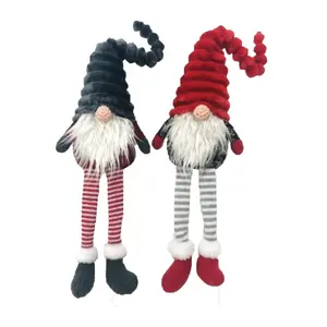 14" Santa's Workshop Sitting Xmas Gnomes, Set of 2