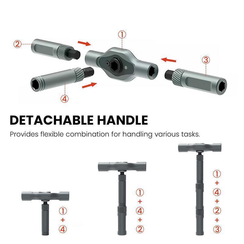 SEESE 24-in-1 Magnetic Screwdriver Bit Set, Household Repair Toolkit with T-Shaped Ratchet Handle, Portable Precision Hand Tool Kit