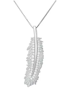 Kelly Herd Women's Silver Feather Pendant Necklace - Slz7367