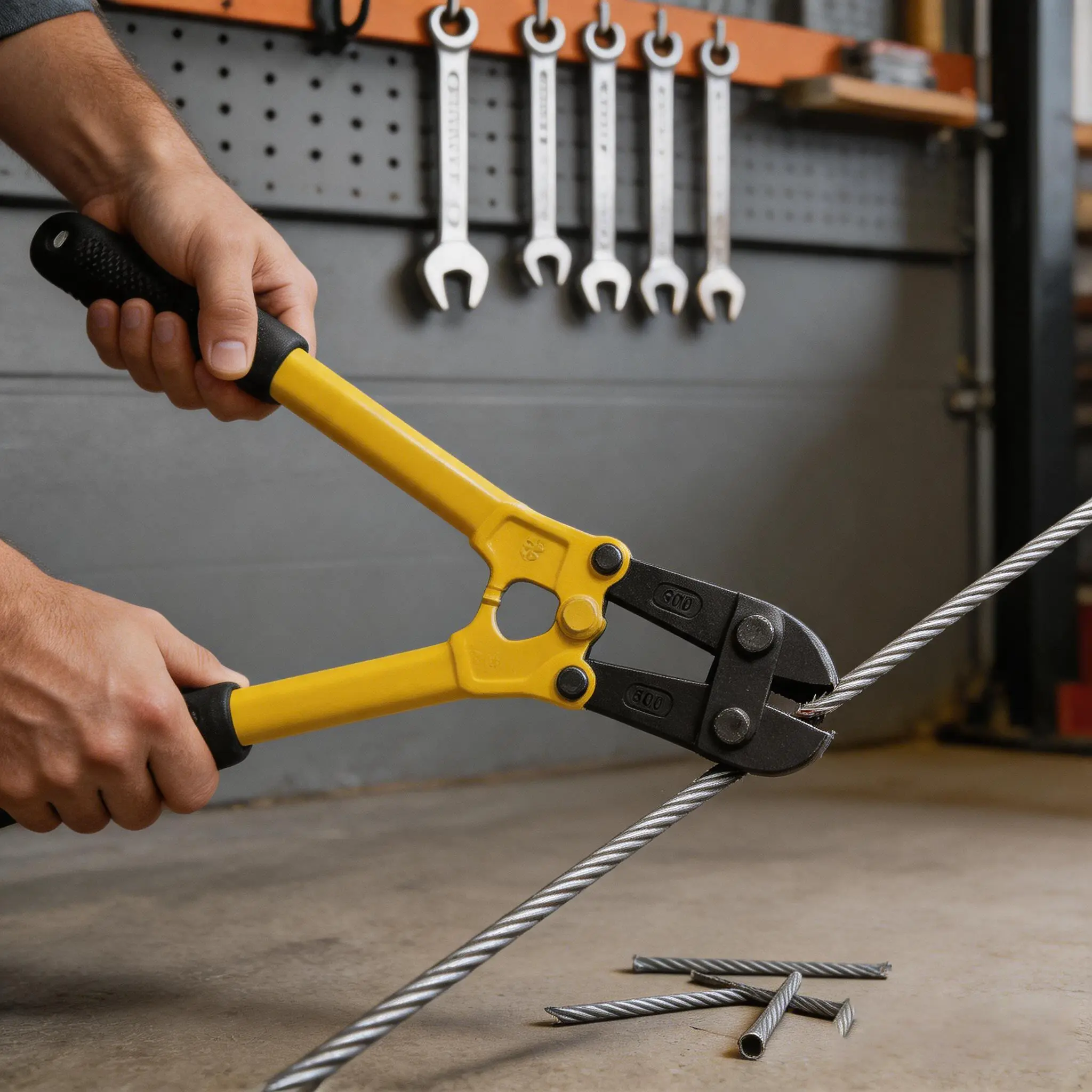 24-Inch Heavy Duty Medium Bolt Cutter with Anti-Rust Coat, Forged Steel Construction, Thick Metal Build & Ergonomic Soft Rubber Grip for Fence, Steel Wire