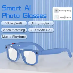 AI smart glasses, Smart audio glasses, Wireless Translation Glasses, 5-megapixel high-definition camera, 1080P anti shake video recording, real-time translation, voice calling, Bluetooth music playback, designed for men's sports scenes