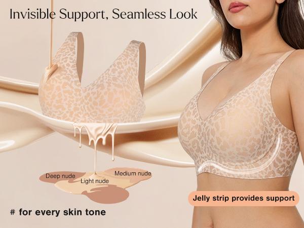 Popilush Wireless No Underwire Jelly Bra -Everyday Comfort Push Up Bra Seamless T-Shirt Bra & Minimizer Bra with Adjustable Straps #FallFreshness Popilush Wireless No Underwire Jelly Bra -Everyday Comfort Push Up Bra Seamless T-Shirt Bra & Minimizer Bra with Adjustable Straps #FallFreshness