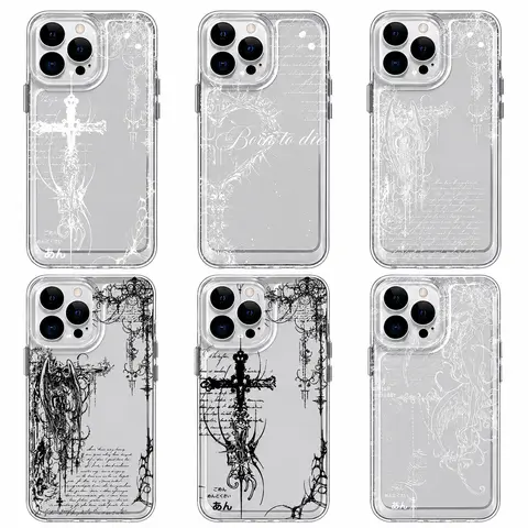 Transparent Shockproof Anti-Drop Cellphone Casing for iPhone 18/17/16 Pro/16/15/14/13/12 Pro Max Plus, Ins-Style Fashion Protection Accessory, Multi-Color Option, Ideal Birthday Gift for Adults,techvibes