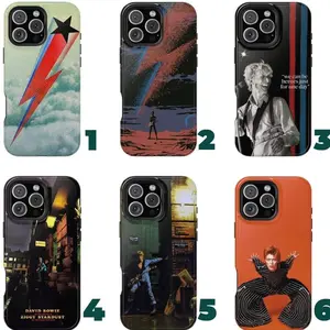 David Bowie Phone Case Ziggy Stardust, Aladdin Sane, Heroes, Lets Dance Album Art Glam Rock Icon iPhone 17 pro max to11& Samsung Galaxy Fan Gift