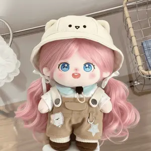 1 set Cartoon Overalls 20cm Cotton Doll Clothes Outfit Cat Cotton Doll's Clothes Mini Fashion Plush Doll Clothes