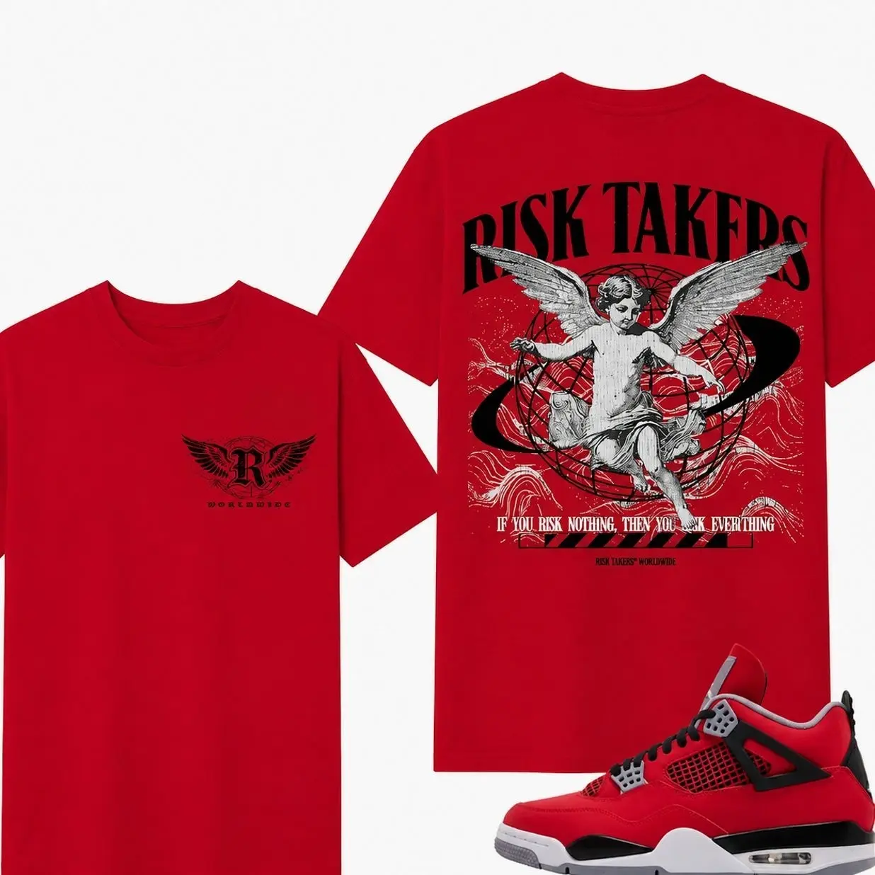 Toro Bravo 4 AJ4 Shirts to match Sneaker Match Tees Red Risktakers Worldwide