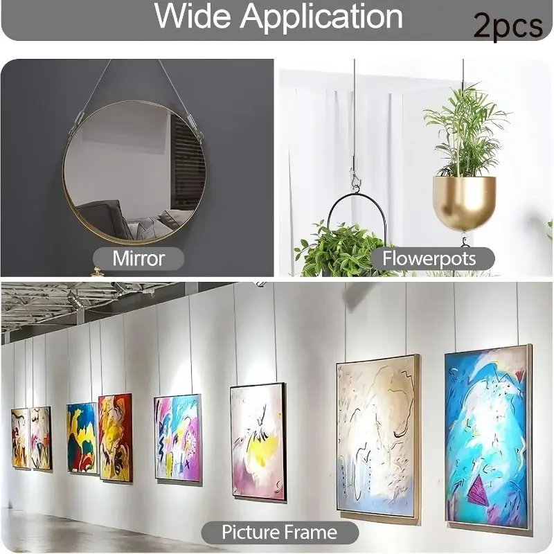 Adjustable Metal Grommet Rope Set, Durable Rust-Resistant Multi-Purpose Hangable Hanging Rope, Ideal for Curtains, Frames, Outdoor Use, Crafts, Professional Design