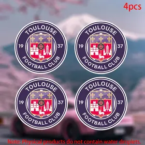 4pcs-FC-Toulouse Sticker-car stickers for doors, windows, laptops, luggage, furniture and bumpers-durable adhesive vinyl material