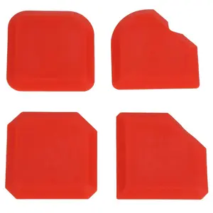 Sealant Scraper Cleaning Tool Kit, 4Count/Set Caulk Finishing Tool Sealant Remover Smoother Finisher Scraper Cleaner Caulking Tool Kit for Kitchen Bathroom Window Floor Joint, Red