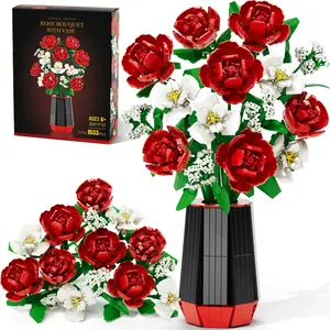 MAYICIVO 1769PCS Sunflower Bouquet Building Blocks with Vase, Creative Flower Set for Women & Men,Christmas, Anniversary, Birthday, or Home Decor Gift