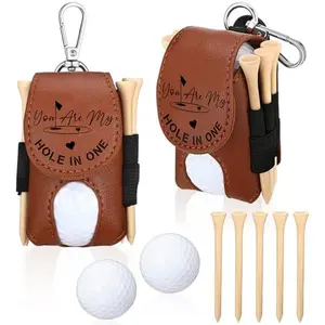 8 Pcs Valentines Day Gift for Husband Him Gift Golf Ball Holder and 5 Pcs Wood Tees 2 Golf Ball for Men Boyfriend Husband Valentines Anniversary Christmas Birthday