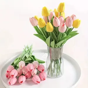 30pcs Realistic Tulip Flower Decorative Plastic Flowers, Touch-Realistic, Ideal for Wedding Bouquets, Home, Hotel, Party, Outdoor Events