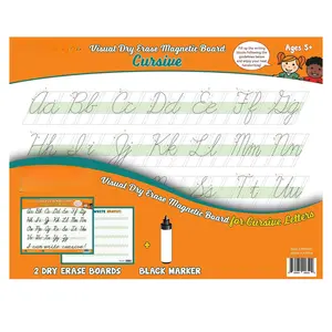 Visual Dry Erase  Alphabet Tracing Board for Cursive Letter, Practical Portable Cursive  Tracing Board for , with Color-Coded Blocks & Black Marker, 2 Pack