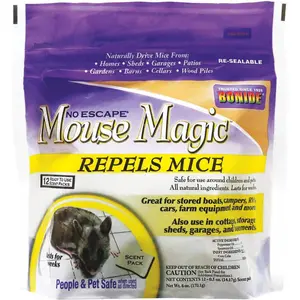 Mouse Magic Mouse Repellent Scent Packs, 4 Ready-to-Use Packs for Indoor and Outdoor Use, People and Safe