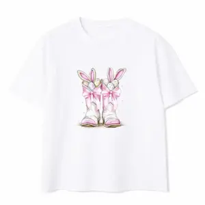 Howdy Easter T-Shirt, Western Easter Cowboy Boots Tee Gift, Cowgirl Bunny Graphic Shirt, Funny Easter Outfit, Matching Family Gift Design, Trendy Womenswear, Menswear, Full Color 🤠🐰✨