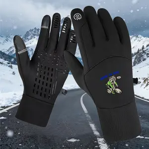 Trendy Skateboard Print Gloves Unisex Winter Warm Touchscreen Gloves Windproof Waterproof Design Perfect for Riding Outdoor Sports Comfortable Stylish Must-Have