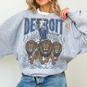 Vintage Detroit Football Sweatshirt, Retro Lions Crewneck, Old School Game Day Fan Apparel Gift